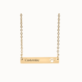 Paw Bar Necklace | Custom Engraved | Personalized Engraving
