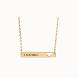 Heart Bar Necklace | Custom Engraved | Personalized Engraving
