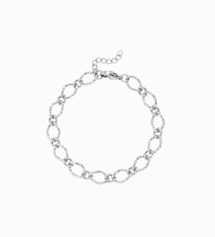 Textured Oval Link Bracelet
