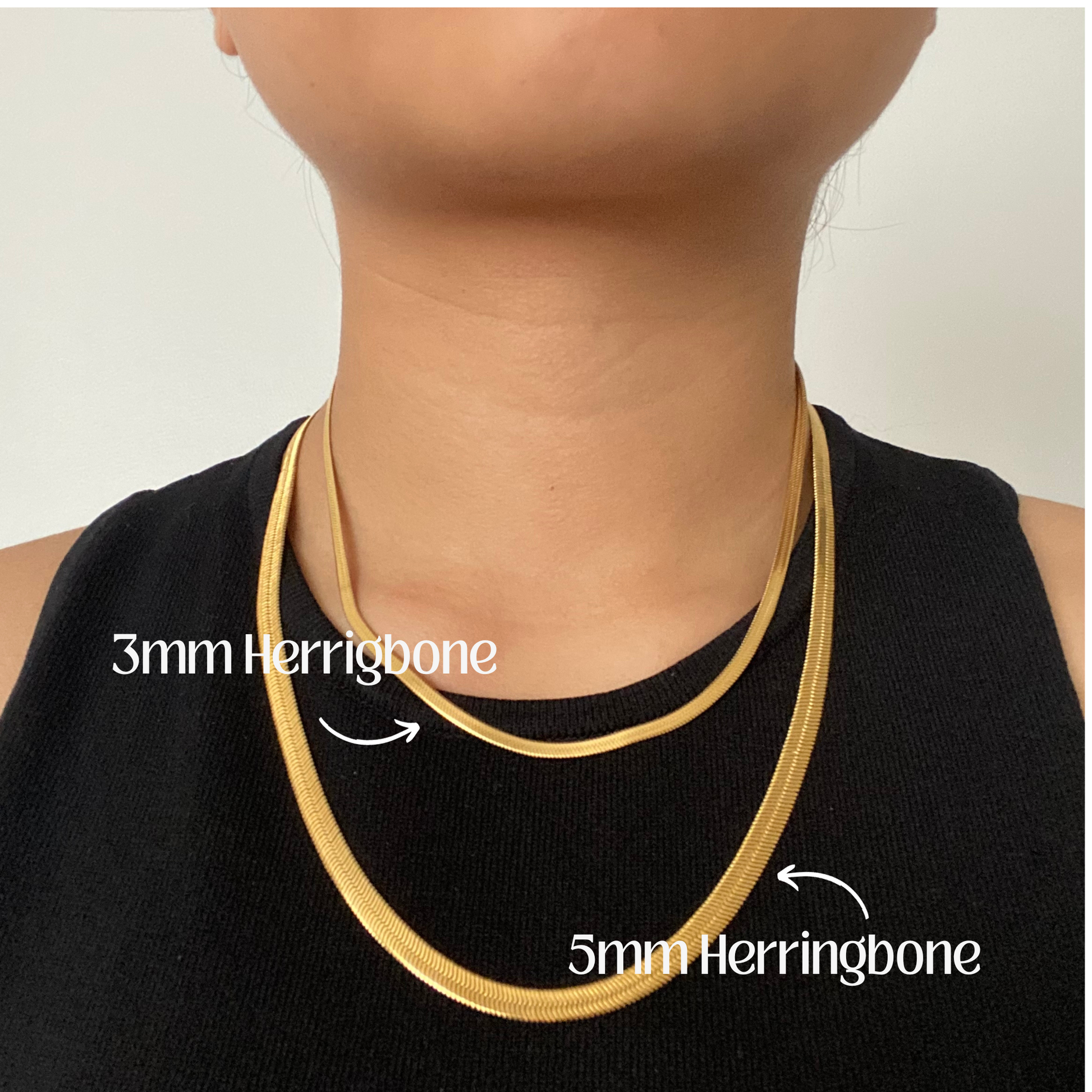 3mm herringbone online necklace