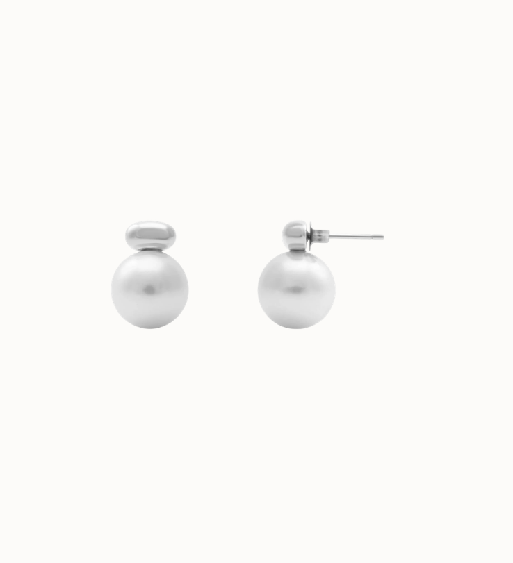 Glass Pearl Stud Earrings