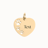 Pawprint Heart Charm | Custom Engraved | Personalized Engraving