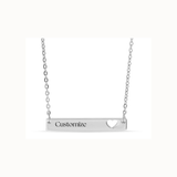 Heart Bar Necklace | Custom Engraved | Personalized Engraving