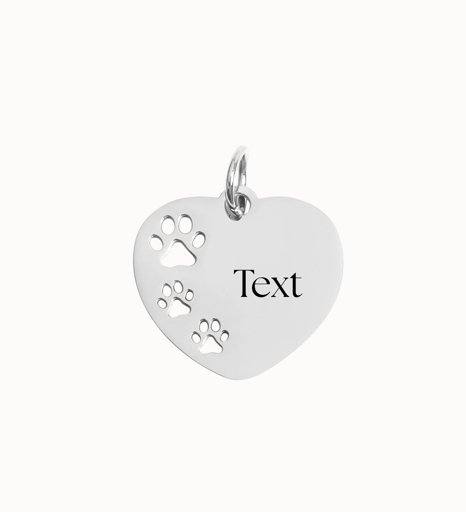 Pawprint Heart Charm | Custom Engraved | Personalized Engraving